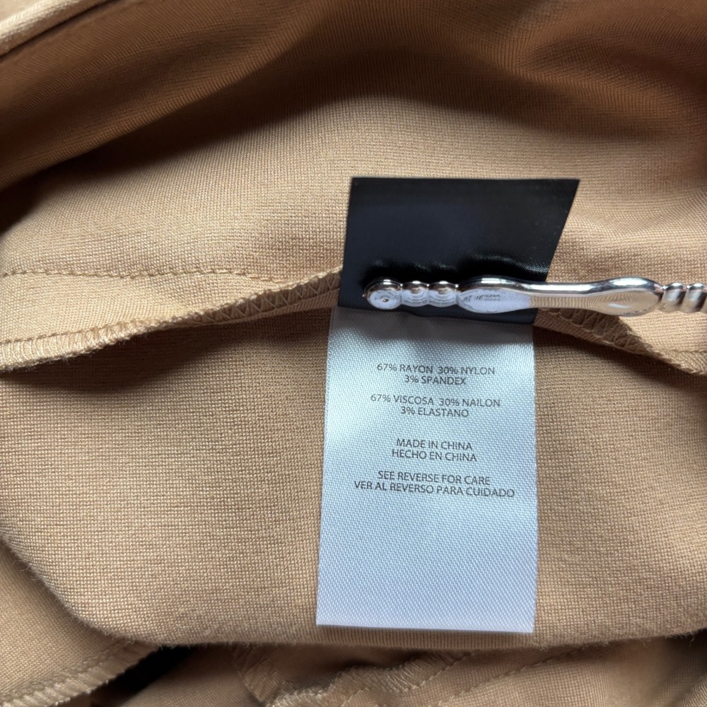 NWT $80 Express Womens Pecan Brown Ponte Knit Pull On Slim Leg Dress Pant Medium - Picture 7 of 8